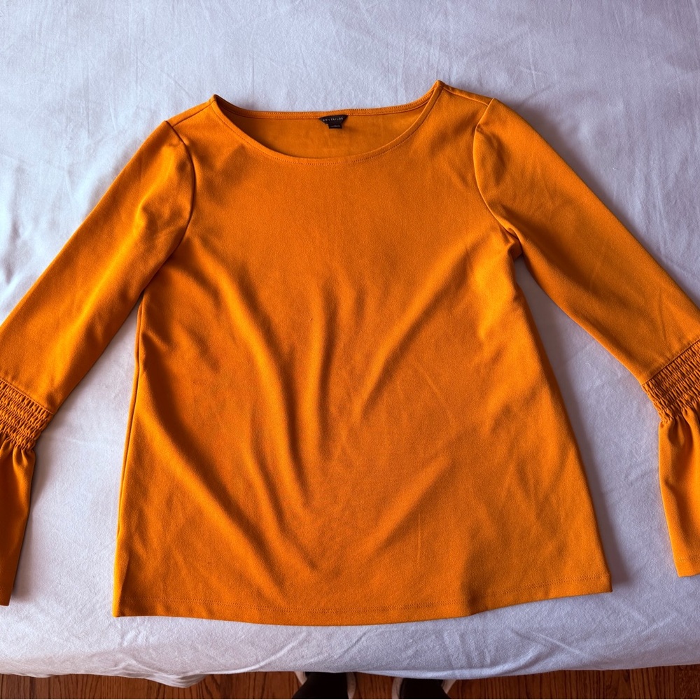Ann Taylor Vibrant Orange Long Sleeve Top
